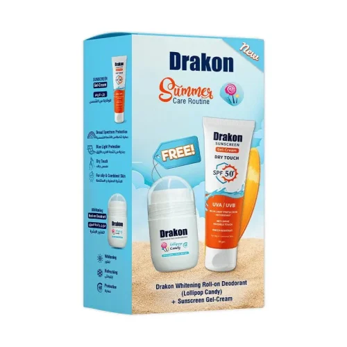 Drakon Promo pack Sunscreen Gel-Cream + Whitening Roll-On Lollipop Candy