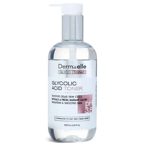 DERMAELLE GENTLE EXFOLIATING & RADIANCE GLYCOLIC ACID TONER 350ML